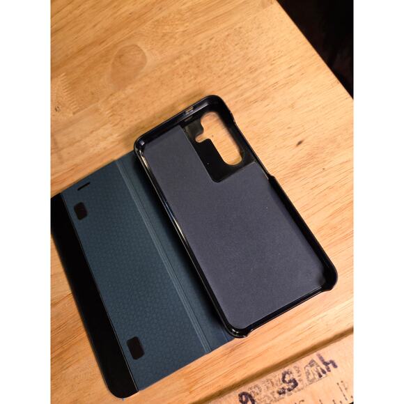 Samsung Galaxy S25 Case Built-in Stand Magnetic PU Leather Slim Case Cyanblue - Picture 5 of 6